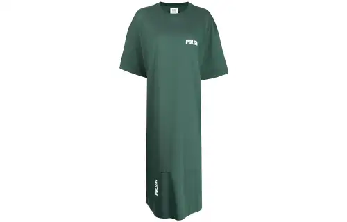 Vetements Short Sleeved Dresses Women's Green Crew Neck