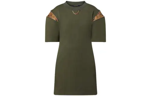 LOUIS VUITTON Zipper Sleeve T-Shirt Dress