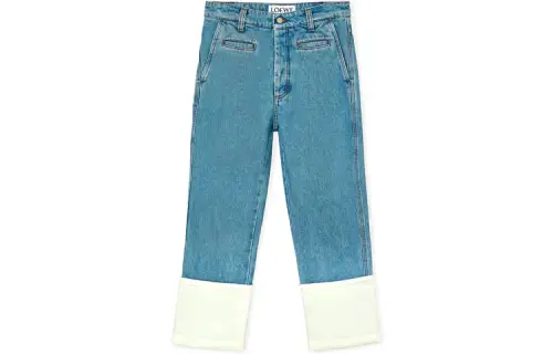 LOEWE Jeans Women's Blue Moderate Straight Fit Pants