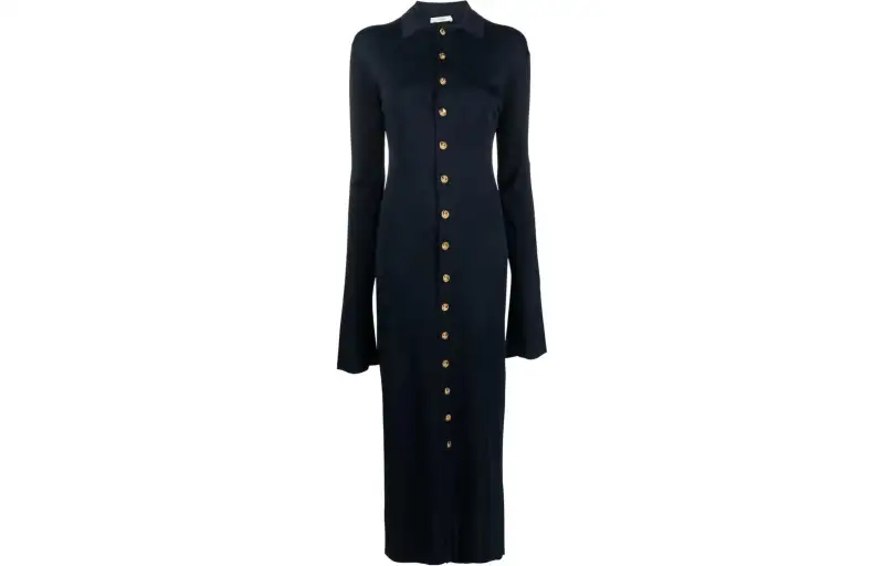 THE ROW Long Sleeved Dress Women's Marine Blue
