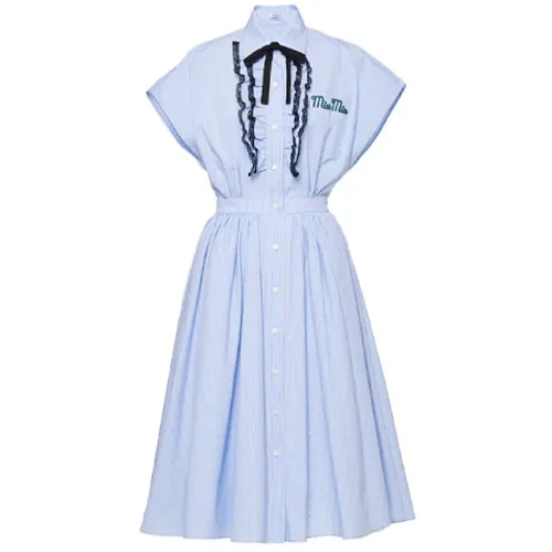 MIU MIU SS21 Sleeveless Dress Women's Blue