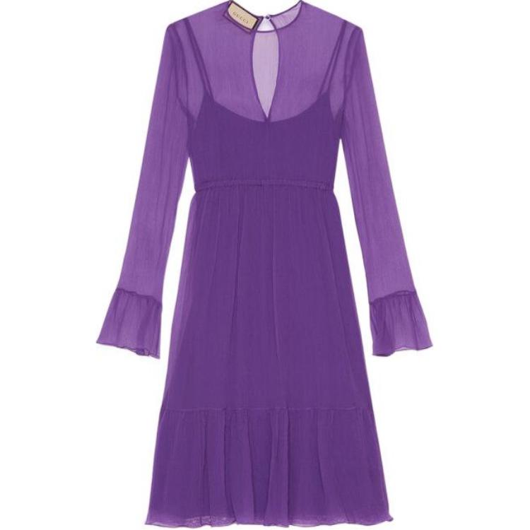 silk chiffon midi dress