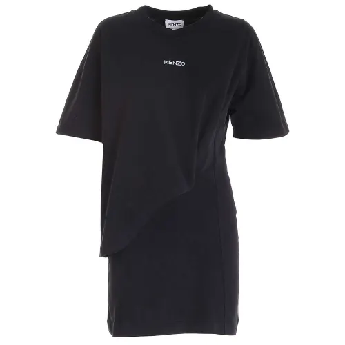 KENZO Logo Printed Crewneck Mini T Shirt Dress
