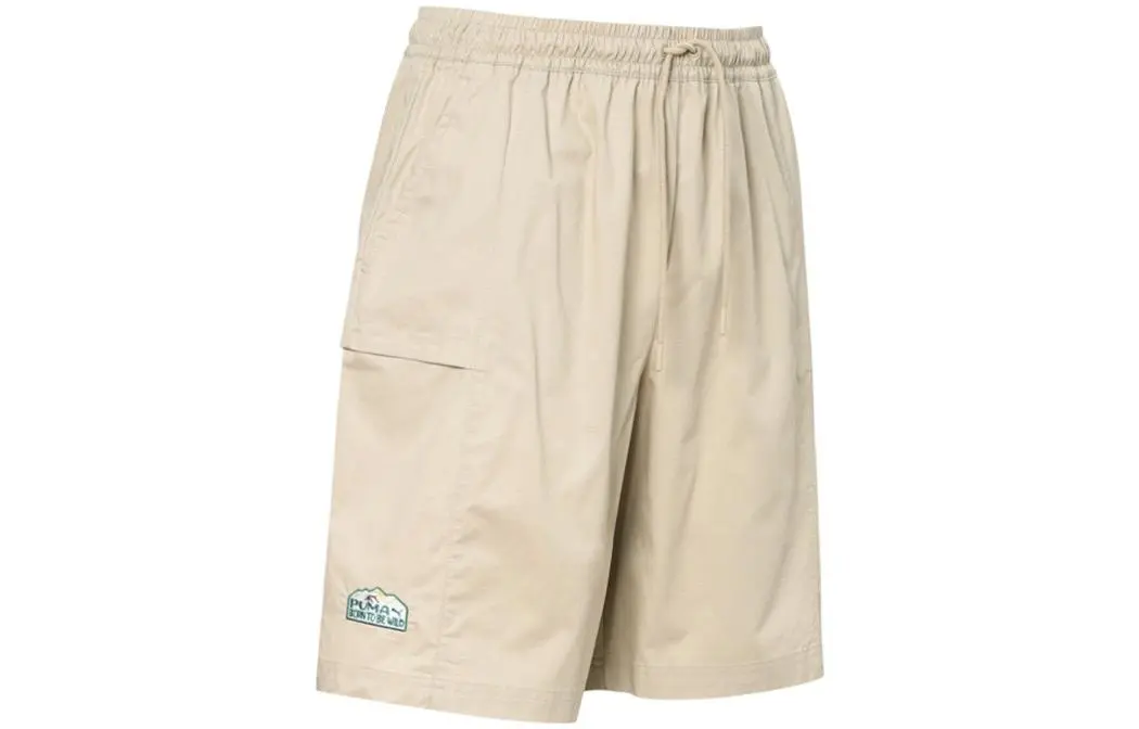 PUMA Casual Shorts Women's Ecru Moderate Straight Fit Pants