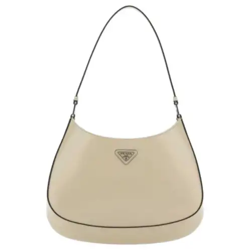 PRADA Leather One Shoulder Handbag Women's Apricot