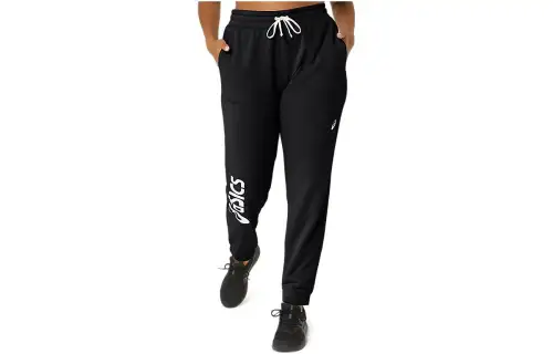 ASICS Knitted Sweatpants Women's Black Moderate Cuffed Pants