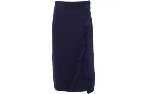PRADA High-Waist Slit-Detailed Knitted Skirt