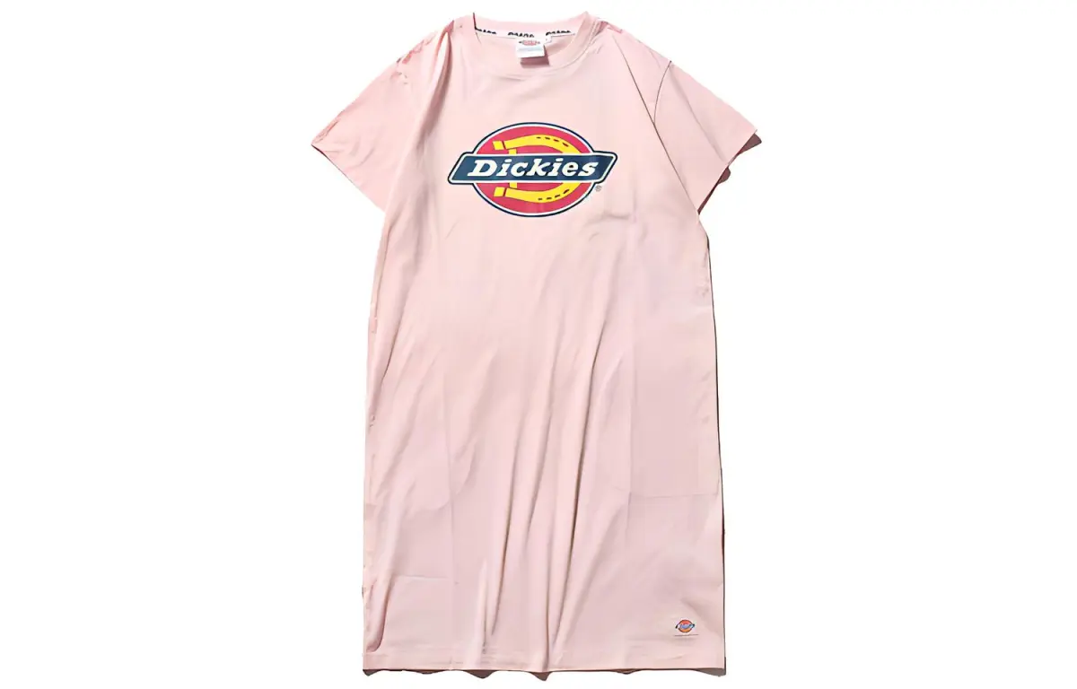 Dickies Short Sleeved Dress Women's Cream Pink