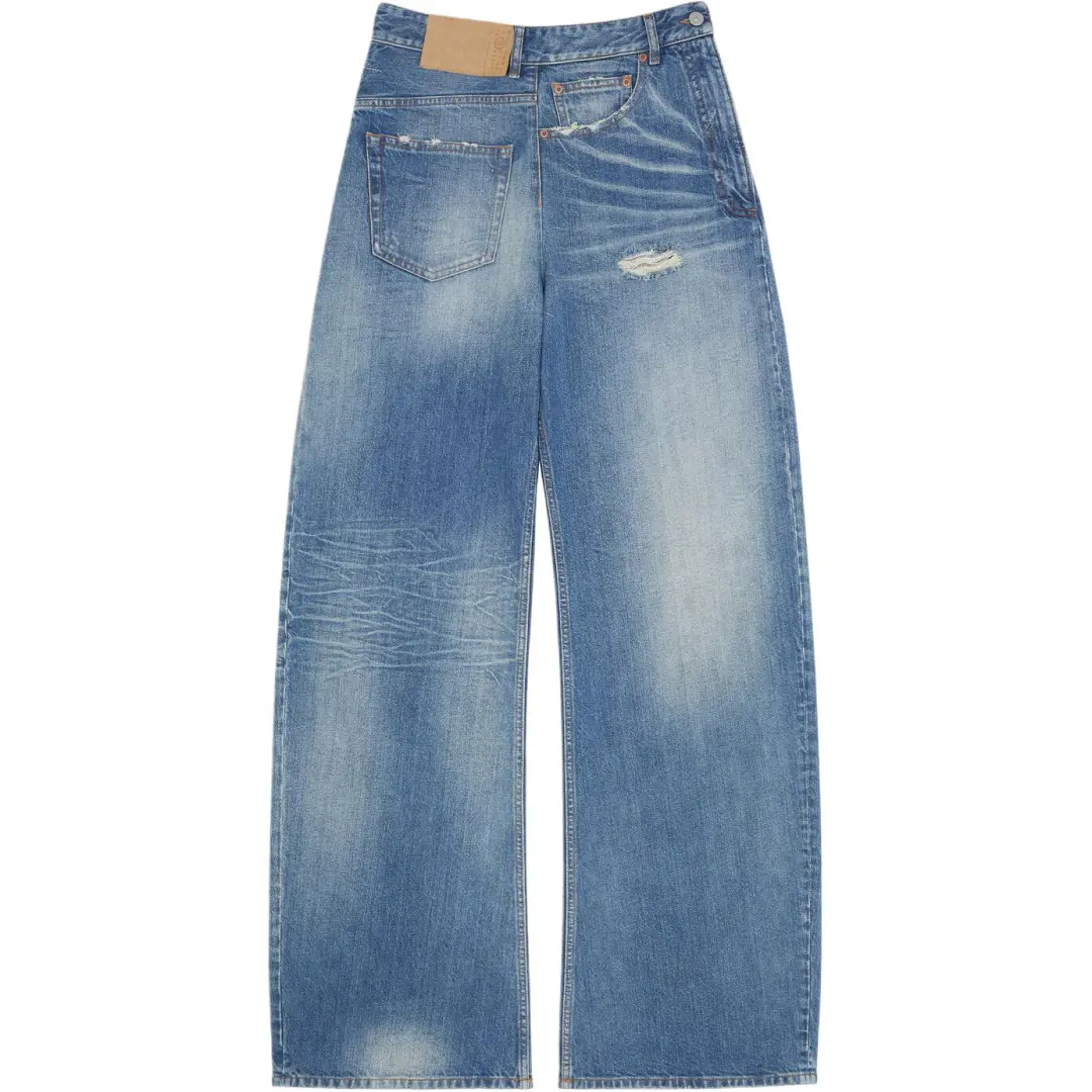 MM6 Maison Margiela Twist Distressed Wide Leg Jeans