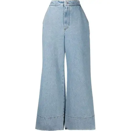 LOEWE Jeans Women's Light Blue Moderate Flared Pants