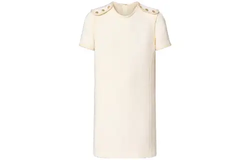 LOUIS VUITTON Short Sleeved Dress Women's Ecru