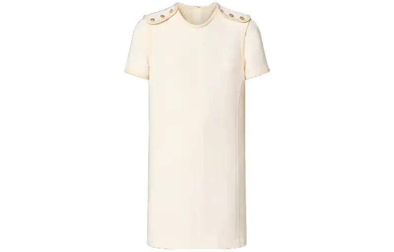 LOUIS VUITTON Short Sleeved Dress Women's Ecru