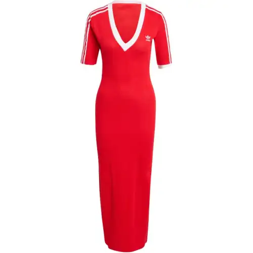 Adidas Originals Adicolor 3-Stripes Knit V-Neck Dress