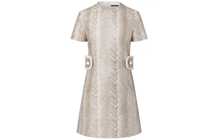 LOUIS VUITTON Short Sleeved Dress Women's Beige