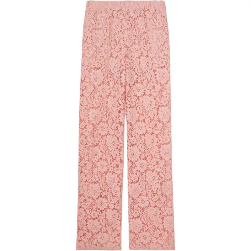 GUCCI Logo Script Floral Lace Trousers