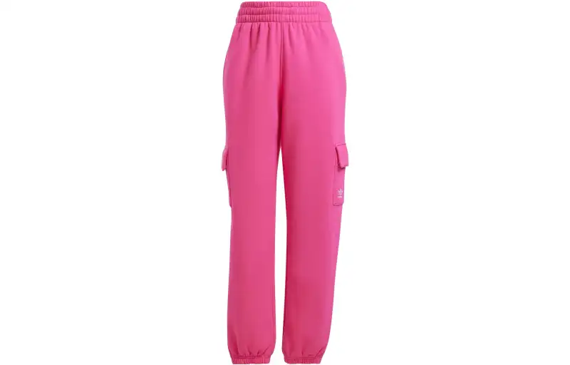 Adidas Originals Essential Essentials Fleece Cargo Joggers Knitted Sweatpants Women's Pink