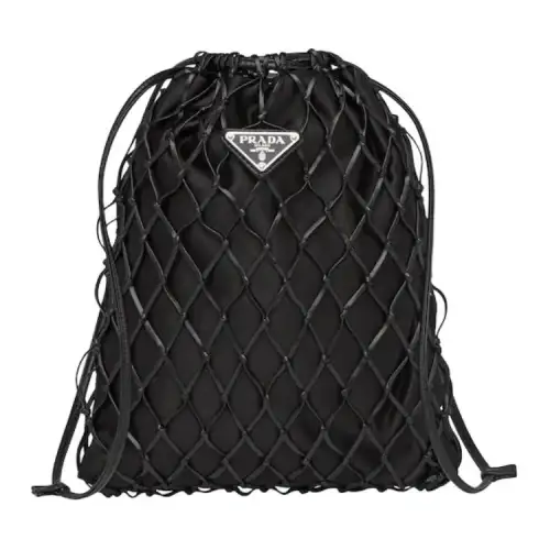 PRADA Fabric With Leather Crossbody Bag, Shoulder Bag Women's Black