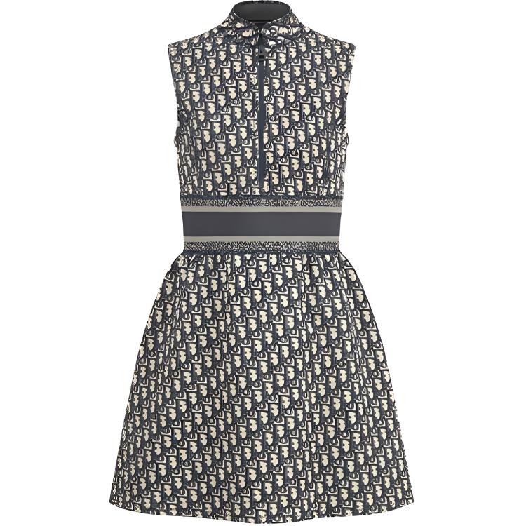 Женское платье Dior FW21 Logo (военно-морской синий)