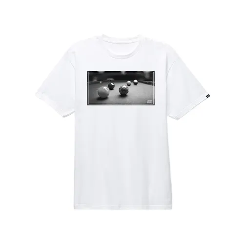 Vans T Shirts Men's White Crew Neck Moderate Straight Fit
