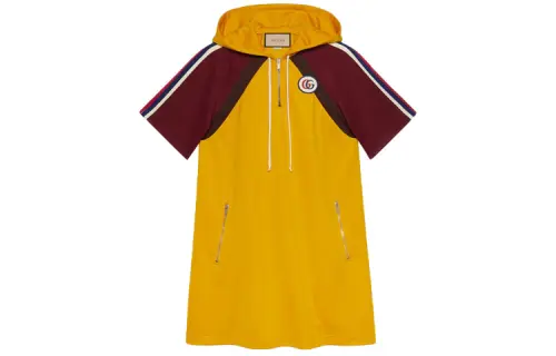 GUCCI SS22 Short Sleeved Dress Women's Yellow