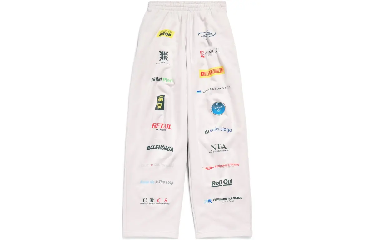 Balenciaga SS24 Knitted Sweatpants Loose Fit Women's Ecru