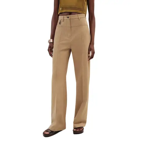HERMES Jeans Women's Beige Moderate Straight Fit Pants