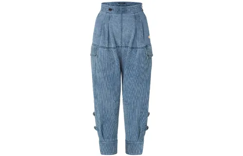 LOUIS VUITTON New Quarterly Products Of LV Jeans Women's Blue Moderate Tapered Pants