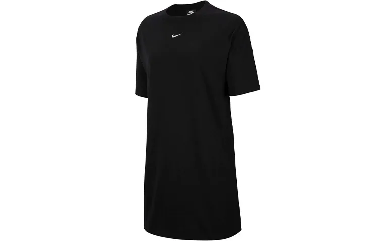 Nike Sports Life Collection Short-Sleeved Dresses Women's Black Crew Neck Thin