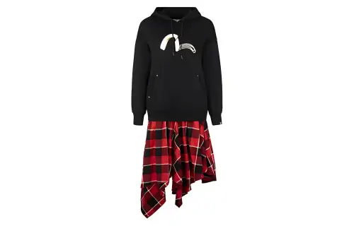 EVISU Long Sleeved Dresses Women's Black Hooded Short