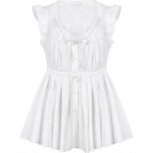 PRADA Short Sleeved Dress Women's White