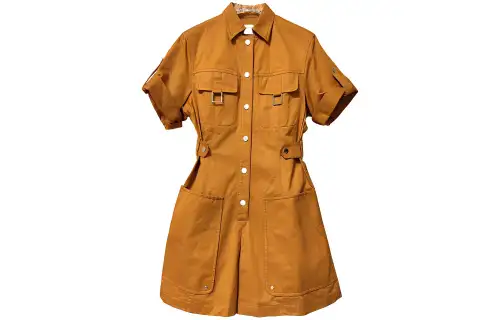HERMES Jumpsuits Women's Orange Moderate Jumpsuit