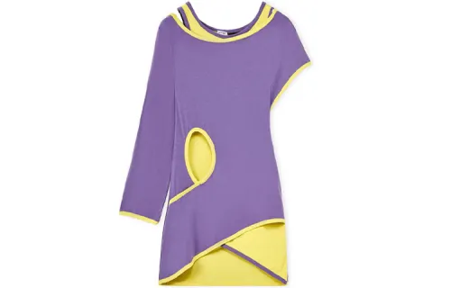LOEWE Long Sleeved Dresses Women's Purple Crew Neck Moderate