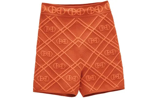 HERMES Casual Shorts Women's Orange Red Moderate