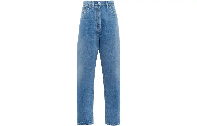 PRADA Jeans Women's Blue Moderate Straight Fit Pants
