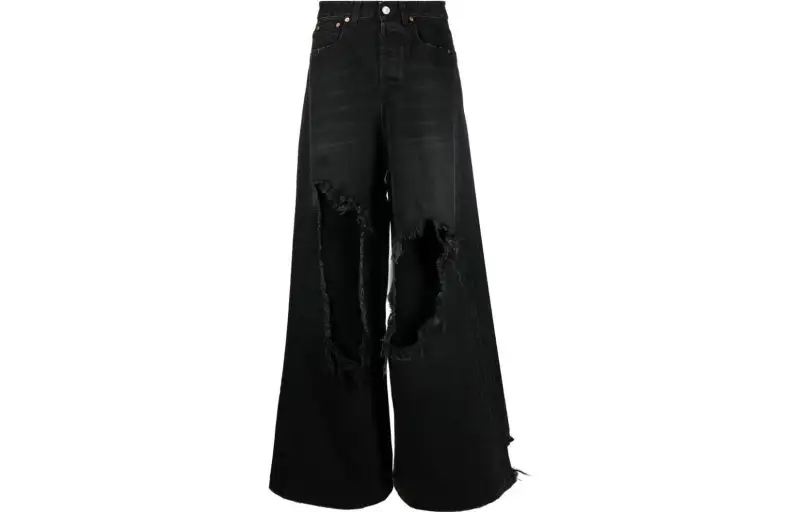 Vetements Jeans Women's Black Moderate Flared Pants