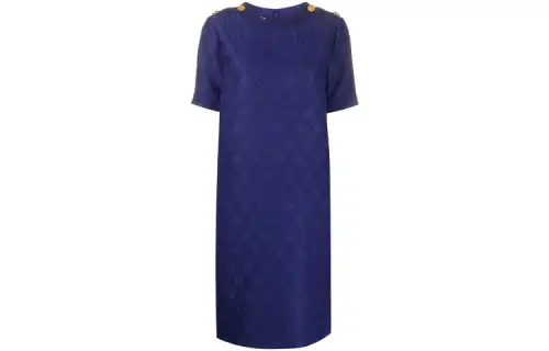 GUCCI FW21 Short Sleeved Dress Women's Blue