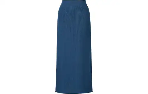 UNIQLO X MAME KUROGOUCHI UNIQLO X Mame Kurogouchi Knit Long Skirts Women's Blue Moderate Mid Length Knitted Skirt