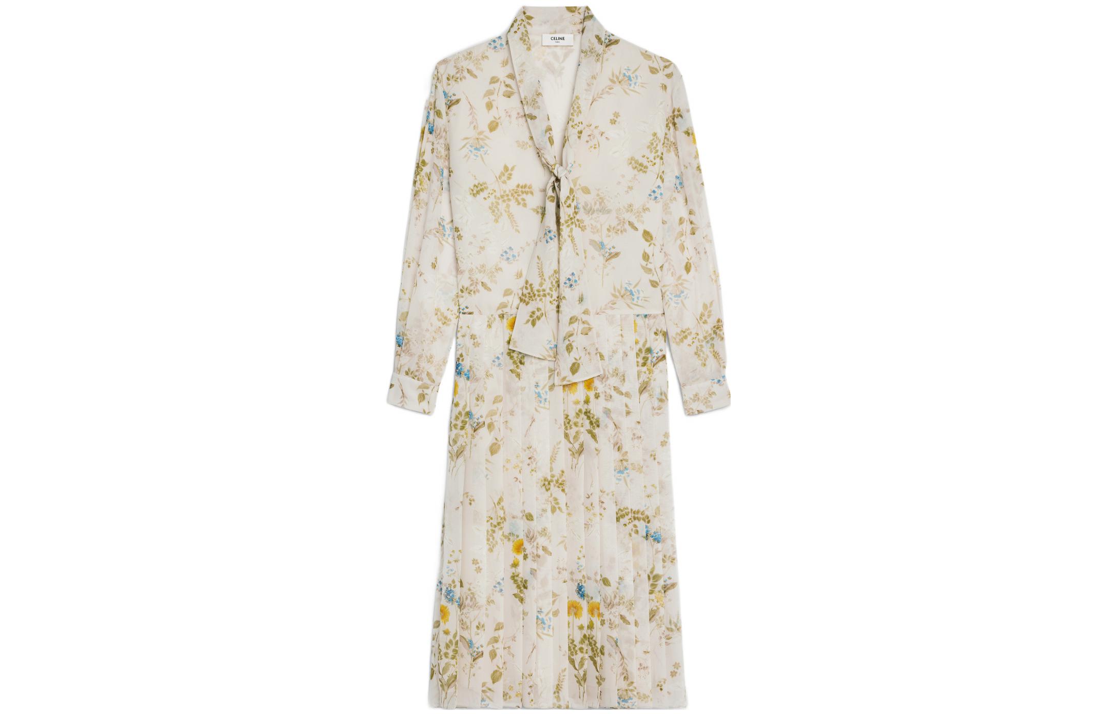 CELINE Long Sleeved Dresses Women's Yellow Moderate