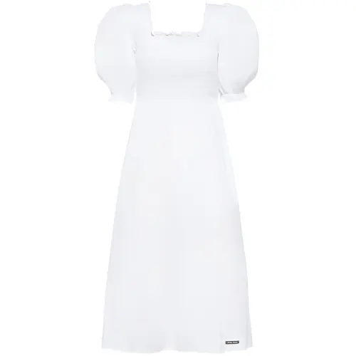 MIU MIU SS22 Short Sleeved Dress Women's White