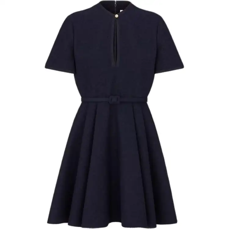 DIOR Short Sleeved Dress Women's Marine Blue
