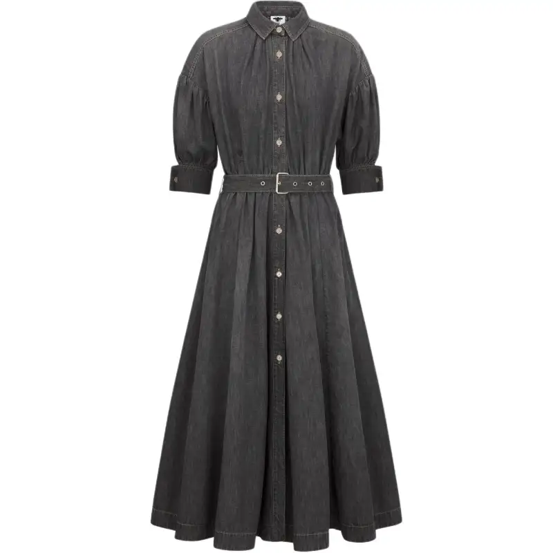 DIOR FW24 Short Sleeved Dress Women's Black