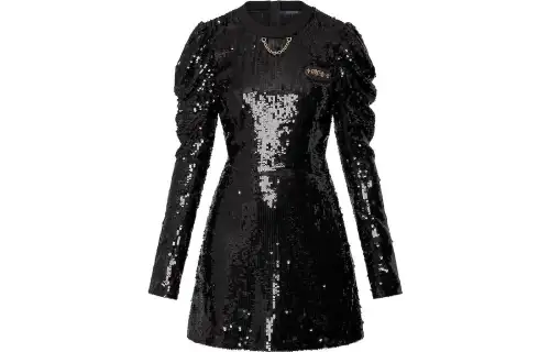 LOUIS VUITTON Long Sleeved Dress Women's Black