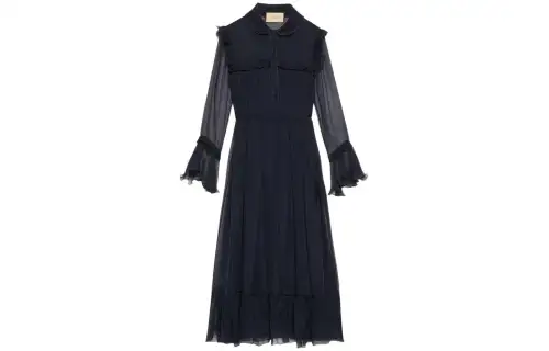 GUCCI Long Sleeved Dresses Women's Blue Other