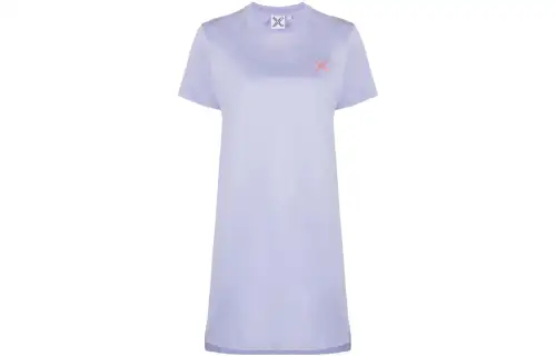 KENZO Short Sleeved Dresses Women's Purple Crew Neck Moderate Mid Length