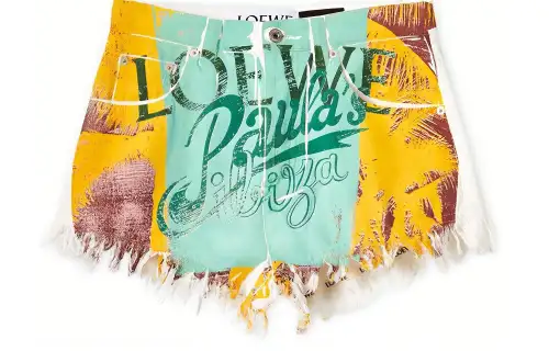 LOEWE Palm Denim Shorts 'White/Multicolor'