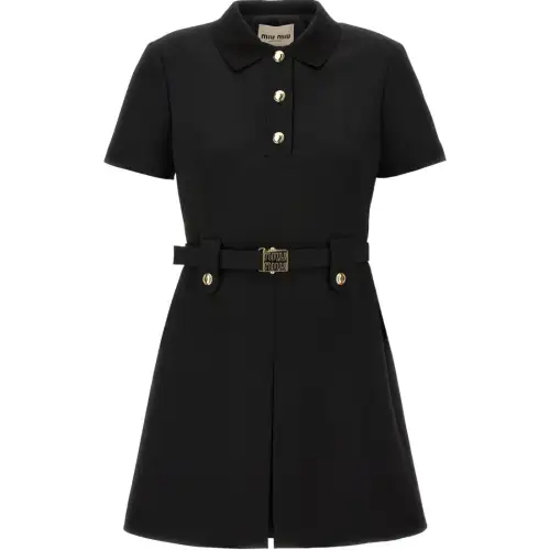 MIU MIU Logo belt Mini Dress