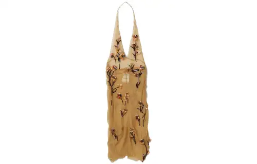 MIU MIU Slip Dresses Women's Mustard Yellow Thin Mid Length