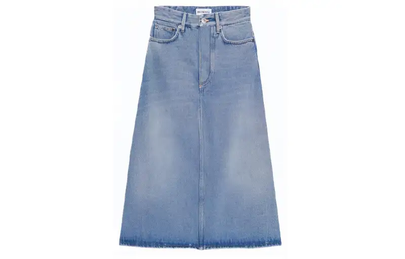 Balenciaga Denim Long Skirt Women's Blue
