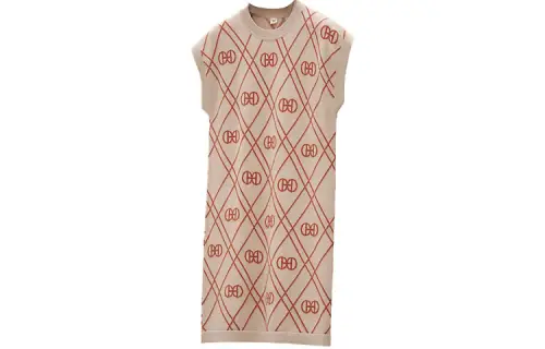 HERMES SS22 Short Sleeved Dress Women's Clay Beige