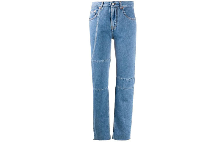 MM6 Maison Margiela Necklace, blue loose straight jeans, loose straight fit